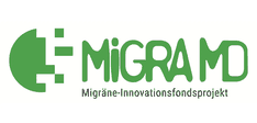 Logo des MigraMD Projekts, das sich mit Innovationen zur Behandlung von Migräne beschäftigt.
